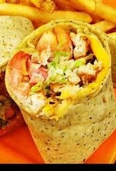 A spicy chicken wrap with a subtle hint of mexixan flavouring in it.